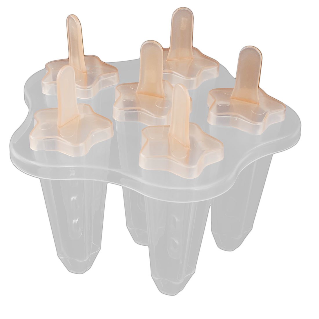 Unique Bargains Home Plastic Star Shaped DIY Ice Frozen Juice Popsicle Frame Mold Light Orange