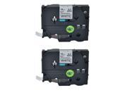 2PK TZeS241 TZ S241 Black on White Label Tape for Brother P-Touch PT-1650 18mm