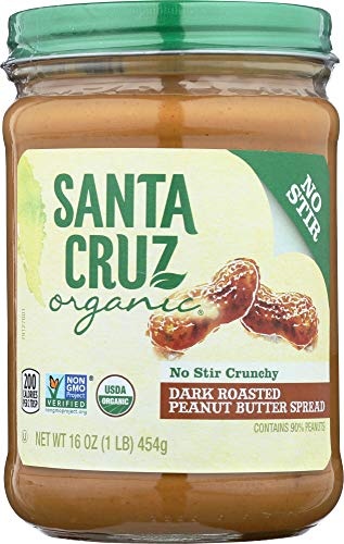 [PACK of 3] Santa Cruz Organic Crunchy Dark Roasted Peanut Butter - 16 Oz