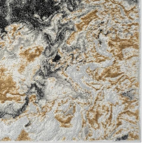 Luxe Weavers Marble Swirl Collection Smoke Abstract Area Rug 2x7