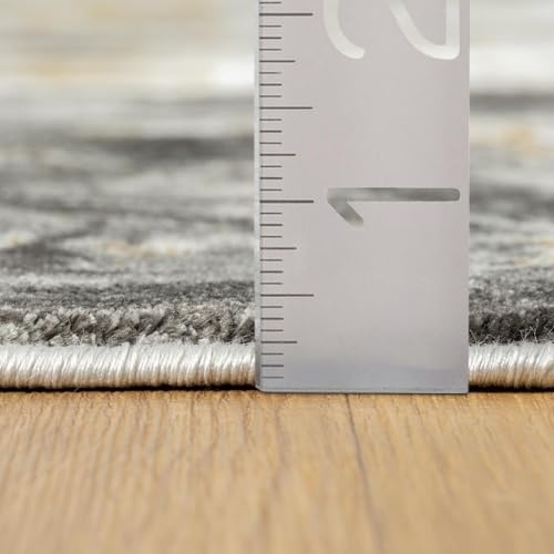 Luxe Weavers Marble Swirl Collection Smoke Abstract Area Rug 2x7