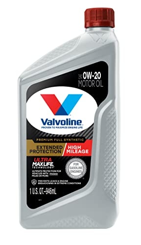Valvoline Extended Protection High Mileage with Ultra MaxLife Technology 0W-20 Full Synthetic Motor Oil 1 QT, Case of 6 thumbnail