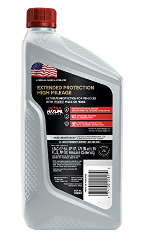 Valvoline Extended Protection High Mileage with Ultra MaxLife Technology 0W-20 Full Synthetic Motor Oil 1 QT, Case of 6 thumbnail