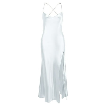 Rrunsv Beach Dresses for Women 2024 Women S Halter Neck Sleeveless Summer Floral Print Flowy a Line Maxi Dress White XL