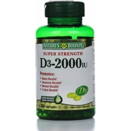 Nature S Bounty D-2000 IU Softgels  Super Strength 200 Ea (Pack of 3)
