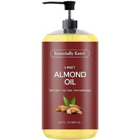 Essentially KateS Sweet Almond .. Oil 16 Oz - .. 100% Pure and Natural .. and Cold Pressed
