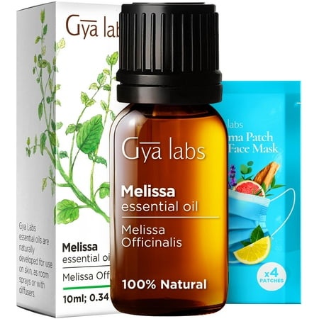 Gya Labs Melissa Essential Oil for Diffuser - Natural Melissa Essential Oil for Skin  DIY  Aromatherapy - Sweet & Herbaceous Scent - 100% Natural (0.3