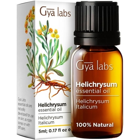 Gya Labs Helichrysum Oil for Skin - Natural Helichrysum Essential for Massages  DIY  Self-Care  Aromatherapy - Sweet  Earthy Scent - 100% Natural (0.1