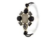 Black Hair Tie with Multi Shaped Jewel Crystal Accents