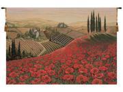 Wall Art Wholesale Tuscan Poppy Landscape Italian Tapestry WW-8306-11529