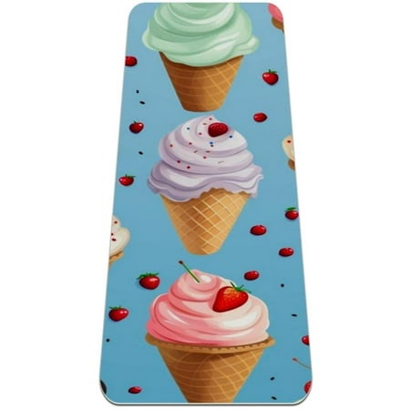 Ice Cream Premium TPE Yoga Mat - Exercise Mat for Superior Grip & Comfort - Ideal for Yoga  Pilates  and Fitness - 200 Characters