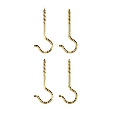 9862 4 Inch Ceiling Hooks:  Brass Plated
