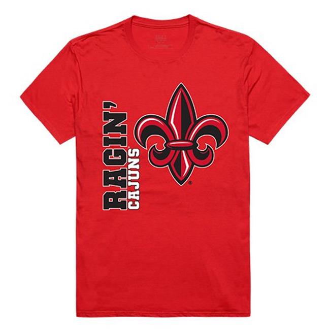 W Republic Apparel 515-189-R58-03 University of Louisiana at Lafayette Mens Ghost Tee  Red - Large