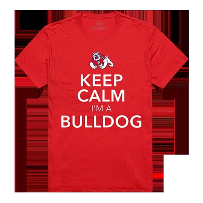 W Republic Apparel 523-169-R58-04 Keep Calm Tee  Fresno State  Red - Extra Large