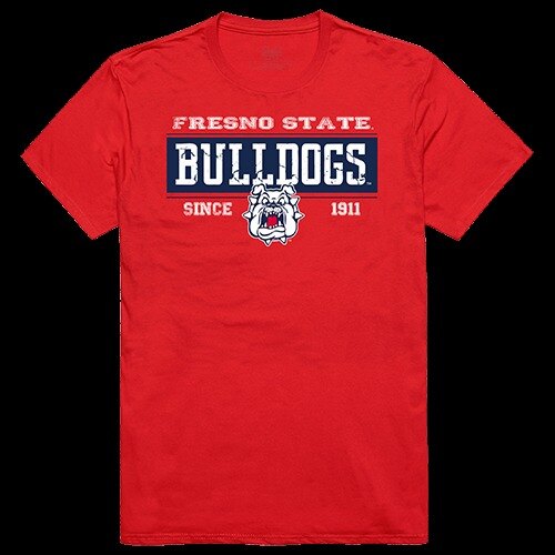W Republic Apparel 507-169-R58-03 California State University Fresno Established Tees for Men  Red - Large