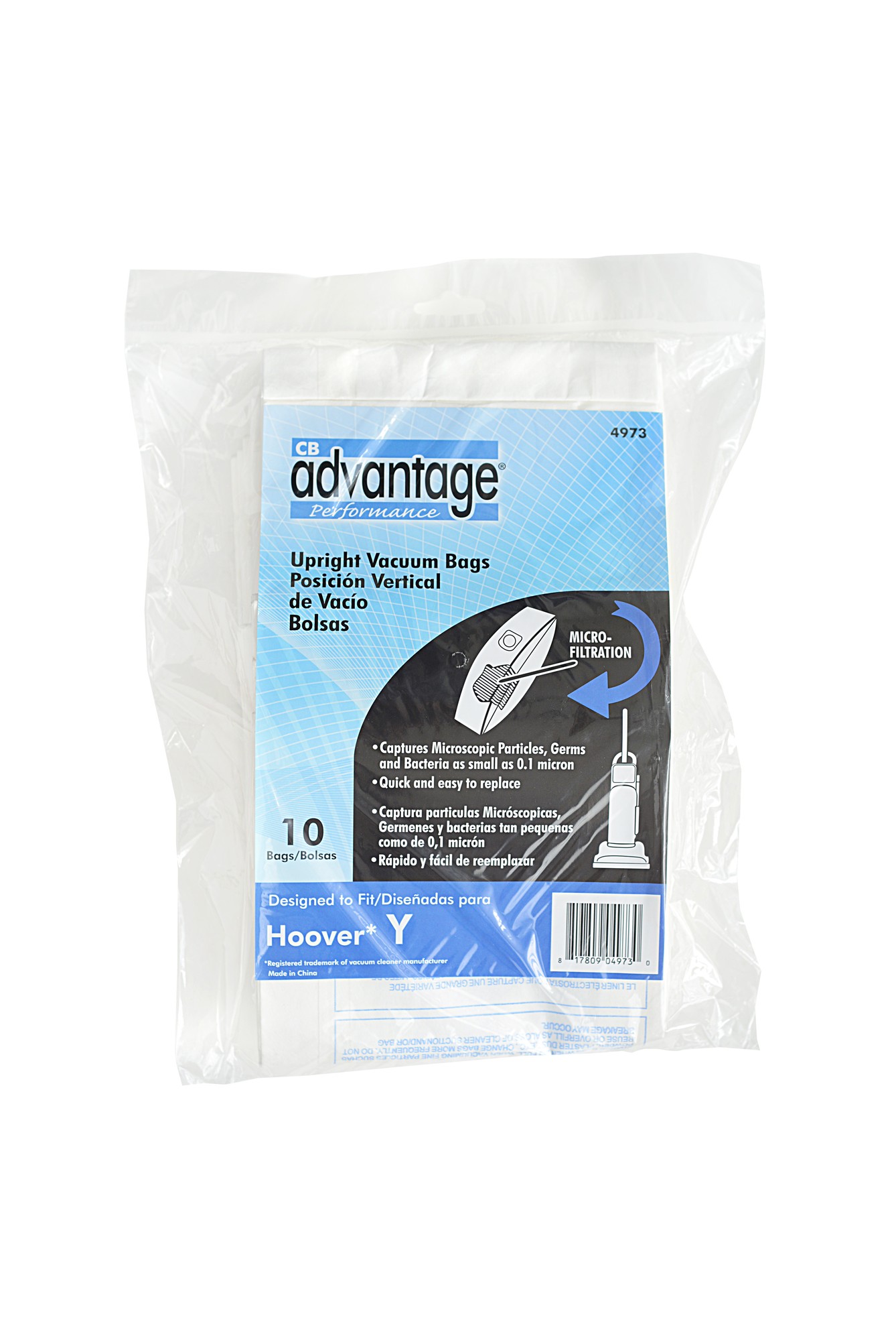 Hoover Y/Z Replacement Micro Filtration Vacuum Bags Designed for Hoover Upright Vacuums Using Type Y or Z Bags