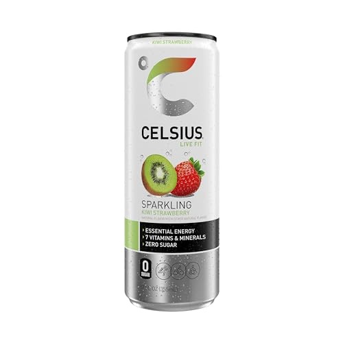 CELSIUS Sparkling Kiwi Strawberry, Functional Essential Energy Drink 12 Fl Oz (Pack of 12) thumbnail