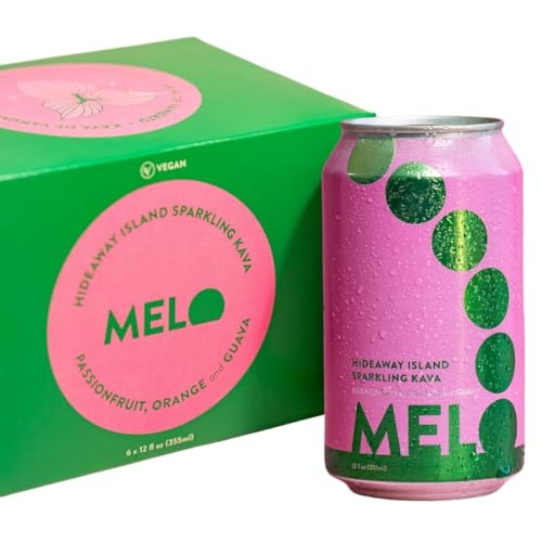 Melo - Passionfruit, Orange & Guava - Sparkling Kava - 6 Pack (12 Fl Oz) - Non-Alcoholic, Sugar Free, Zero Calories, Gluten Free & Vegan with a Notice