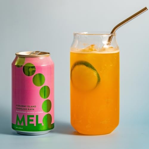 Melo - Passionfruit, Orange & Guava - Sparkling Kava - 6 Pack (12 Fl Oz) - Non-Alcoholic, Sugar Free, Zero Calories, Gluten Free & Vegan with a Notice thumbnail