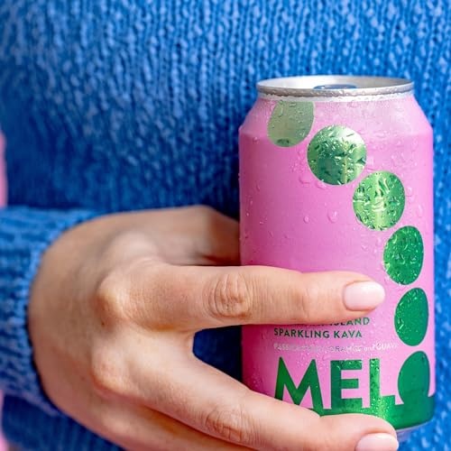 Melo - Passionfruit, Orange & Guava - Sparkling Kava - 6 Pack (12 Fl Oz) - Non-Alcoholic, Sugar Free, Zero Calories, Gluten Free & Vegan with a Notice thumbnail