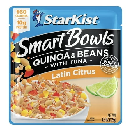 Starkist Smart Bowls Latin Citrus  4.5 Oz Pouch (Pack of 12) – Features Quinoa & Beans with Wild Caught Tuna
