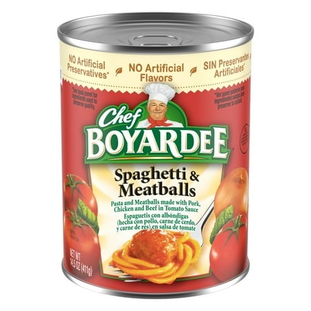Chef Boyardee Spaghetti and Meatballs  Microwave Pasta  Canned Food  14.5 Oz  Pack of 2