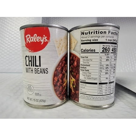 Beef and Pork Chili with Beans 15 OZ Can (Pack of 12) NO ARTIFICIAL FLAVOR/HFCS