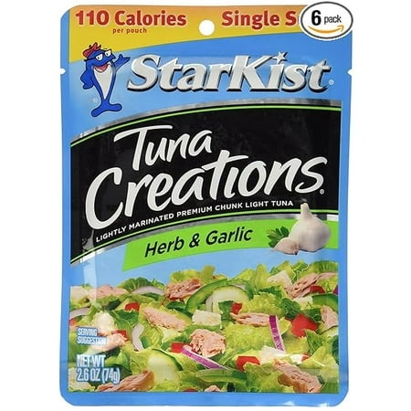 Starkist Tuna Creations  Herb & Garlic  Single Serve 2.6-Ounce Pouch (Pack of 4)