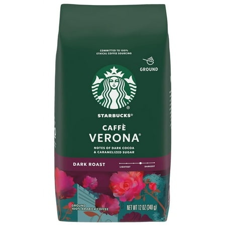 Starbucks Ground Coffee Dark Roast Caffe Verona - 12 Oz Pack of 2