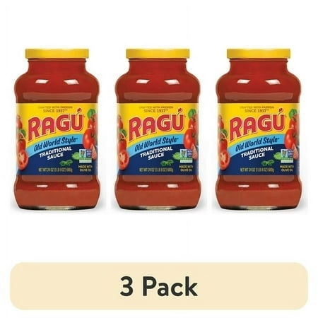 (3 Pack) Ragu Old World Style Traditional Pasta Sauce  Made with Olive Oil  24 Oz