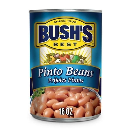 BUSH S BEST Pinto Beans  16 Ounce Can  Canned Beans  Pinto Beans Canned  Source of Plant Based Protein and Fiber  Low Fat  Gluten Free  for Soups  Sal