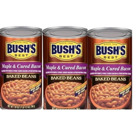 Bush S Maple Cured Bacon Baked Beans - 28oz Pack of 3