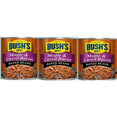 Bush S Maple Cured Bacon Baked Beans - 16oz Pack of 3