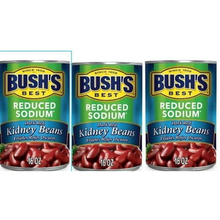 Bush S Reduced Sodium Dark Red Kidney Beans - 16oz Pack of 3