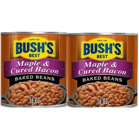 Bush S Maple Cured Bacon Baked Beans - 16oz Pack of 2