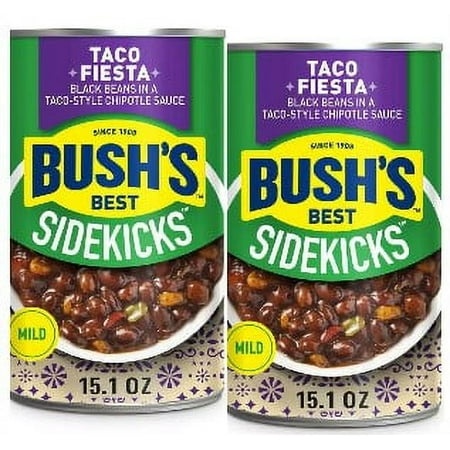 Bush S Sidekicks Taco Fiesta Black Beans - 15.1oz Pack of 2