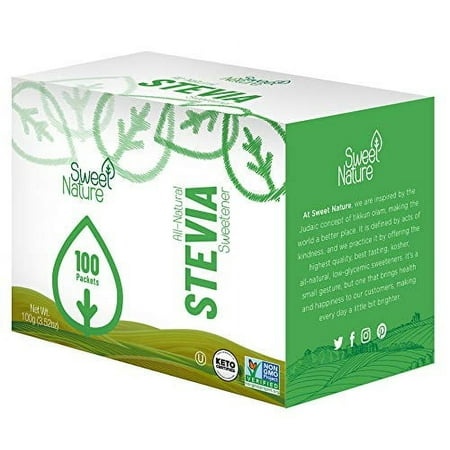 Sweet Nature Stevia Sweetener Powder All Natural Kosher Gluten and Sugar Free  100 Count (Pack of 1)
