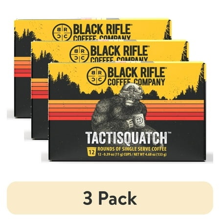 (3 Pack) Black Rifle Coffee Company Tactisquatch K Cups Pods  Dark Roast  12 Ct