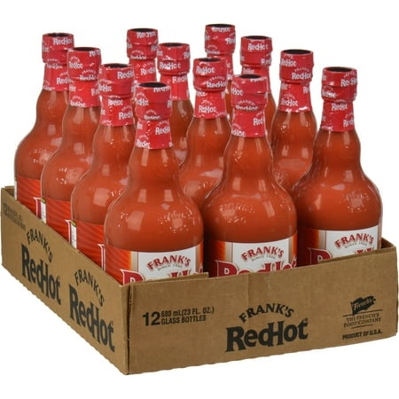 Frank S Redhot Original Hot Sauce  23 Fl Oz (Pack of 12) - One 12 Pack of 23 Fluid Ounce Bottles of Original Cayenne Pepper Hot Sauce  Great for Table
