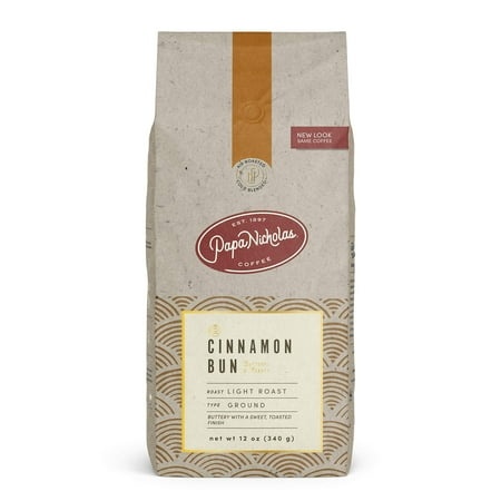 Papanicholas Coffee Ground Coffee  Cinnamon Bun  12 Ounce