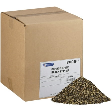 Mccormick Culinary Coarse Grind Black Pepper  25 Lb - One 25 Pound Box Bulk Coarse Ground Black Pepper  Perfect for Back of House Use and Recipe Custo