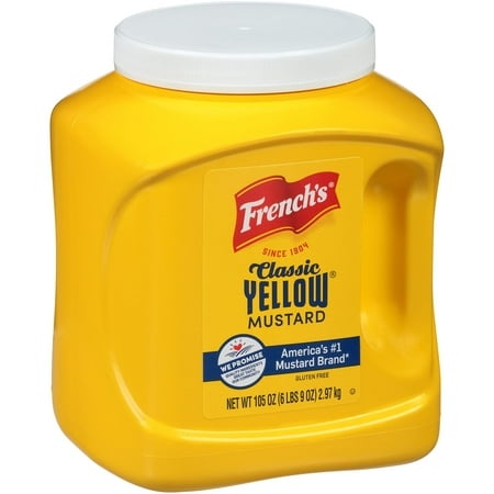 French S Classic Yellow Mustard  105 Oz - One 105 Ounce Bulk Container of Tangy and Creamy Yellow Mustard Perfect for Professional Use or for Refillab