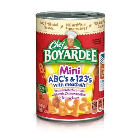 Chef Boyardee Mini Abc S and 123 S with Meatballs  15 Oz  4 Pack