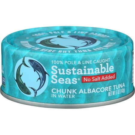 Sustainable Seas Chunk Albacore Tuna in Water - No Salt Added - 5 Oz Pack of 3