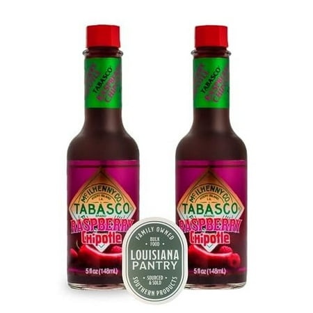 Tabasco 2 Pack Hot Sauce 5 Oz Bottle Bundled by Louisiana Pantry (Raspberry Chipotle)
