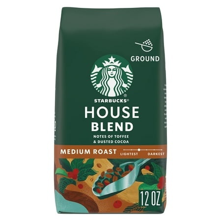 Starbucks Medium Roast Ground Coffee — House Blend — 100% Arabica — 1 Bag (12 Oz.)