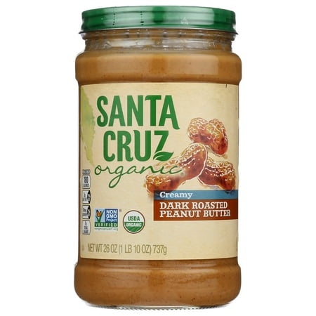 Santa Cruz Organic Organic Dark Roasted Creamy Peanut Butter  26 Oz
