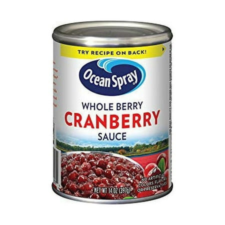 Ocean Spray Gluten Free Whole Berry Cranberry Sauce  14 Ounce Can