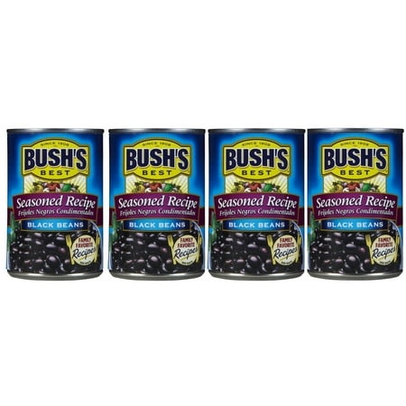 Bush S Best Black Beans  Seasoned  15oz  Pack of 4