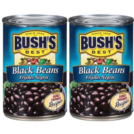 Bush S Best Black Beans  Canned  15 OZ (Pack of 2)  Source of Plant Based Protein and Fiber  Low Fat  Gluten Free